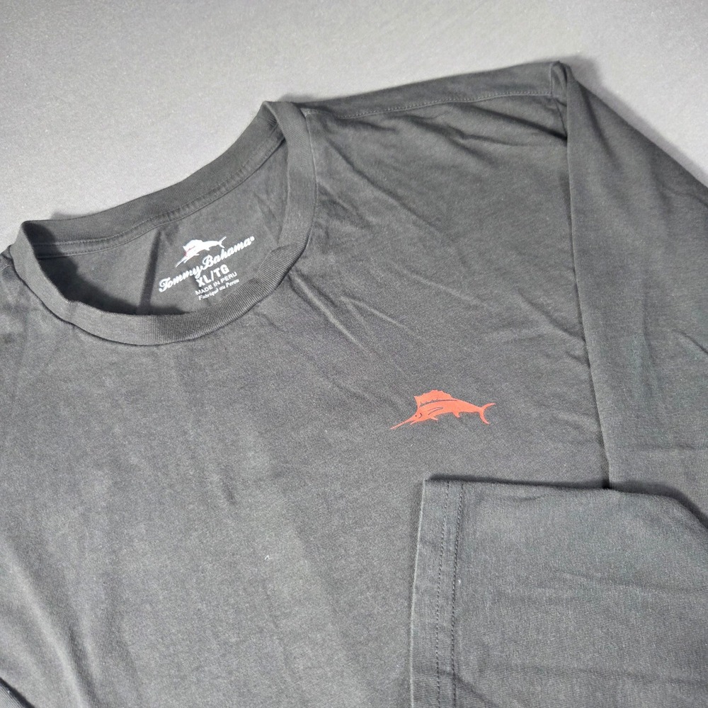Tommy Bahama Mens XL Long Sleeve Ale Together Now Beer Graphic T-Shirt Grey